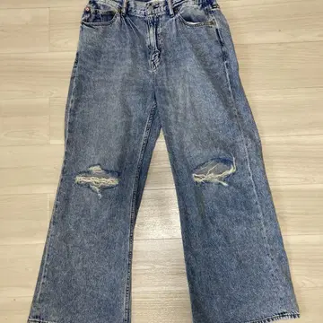 레이지블루 데미지 플레어 데님