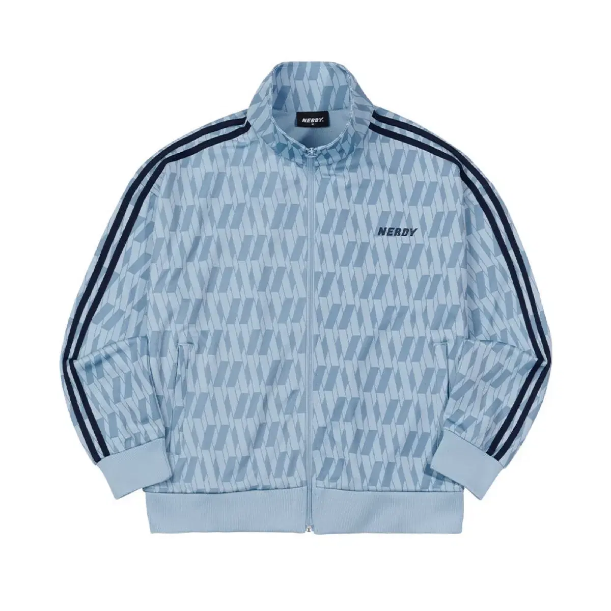 ☆NERDY☆ Line Track Top Sky Blue NERDY | 널디 (New product) Nerdy Sky Blue Symbol Pattern