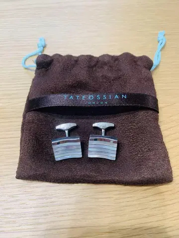TATEOSSIAN 타테오시안 실버 쉘 커프링크스 커프스 단추