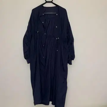 여성용 네이비 롱 튜닉 코트