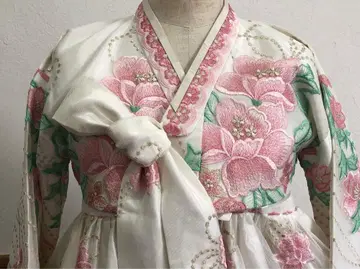 한복 치마저고리 세트 핑크 꽃