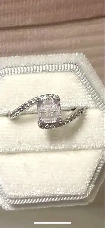 연보라 스톤 라벤더 자수정 실버 반지 눈 조각