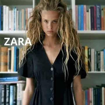 ZARA 자라 프론트 버튼 원피스 블랙