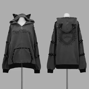 정품 DimMoire Evil Cat 후드티 Gray