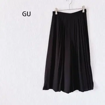 GU 플리츠 가우초 팬츠 M 블랙 와이드 팬츠 스카초 넉넉한 스타일