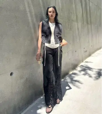 AMERI COMPACT FADE DENIM VEST 블랙 S 새상품