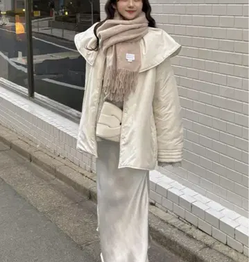pomiii 볼륨 카라 충전솜 코트