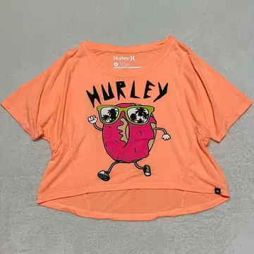 Hurley 허리 크롭 티셔츠 프린트 마린 M