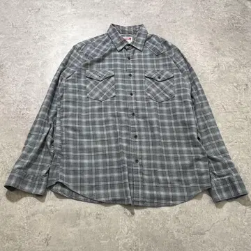 [ LS 006 ] 플란넬 셔츠 긴팔 물색 체크