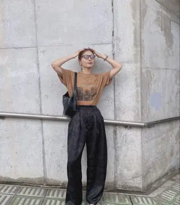 시마무라 kaoru 자카드 코쿤 팬츠