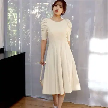ROYAL RARTY 파워 숄 니트 플레어 원피스