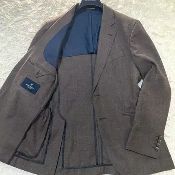 컨디션 최상 해킷 런던 테일러드 자켓 브라운 계열 체크 격자 무늬 L