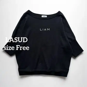 1363 LASUD 라슈드 7부 소매 티셔츠 블랙 일본제