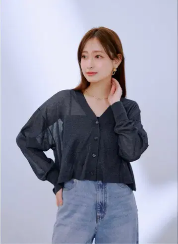 [ 2025년 구매 미사용품 ] cohina 샤이니 시어 플레어 가디건