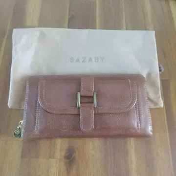 SAZABY 브라운 가죽 장지갑