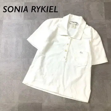 SONIA RYKIEL 디자인 피케 셔츠 숏 기장 화이트