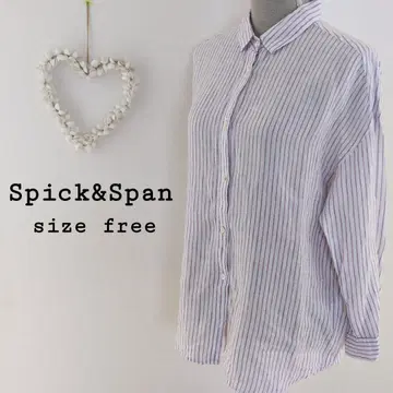 Spick&Span 린넨 100% 스트라이프 셔츠 오버사이즈 프리