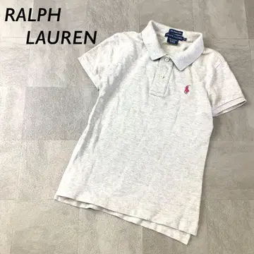 RALPH LAUREN 원포인트 자수 피케 셔츠 반팔 그레이