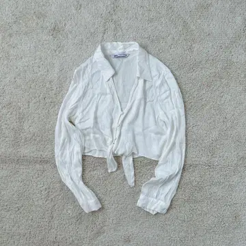 블라우스 드롭 기장 셔츠 매듭 아플리케 긴팔 티셔츠 상의