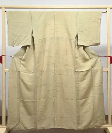 A5 홑옷 안개 원단 패턴 리큐 브라운 순수 실크 이로무지 기모노 08