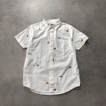 HQ132 RVCA : 자수 디자인 반팔 셔츠 S 화이트 루카