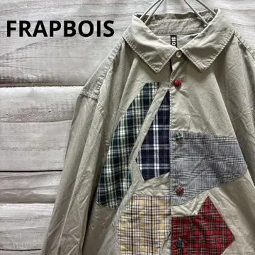 FRAPBOIS 체크 절개 셔츠 세련된 개성 멀티 컬러 플라보아
