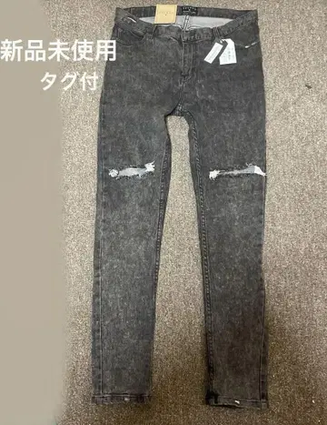 AFENDS 데미지 가공 스키니 청바지 34