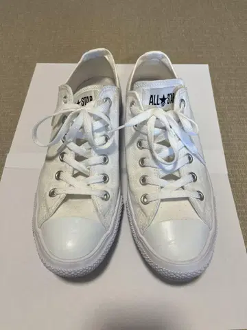 CONVERSE ALL STAR OX 경량 화이트 로우 컷 25.5cm