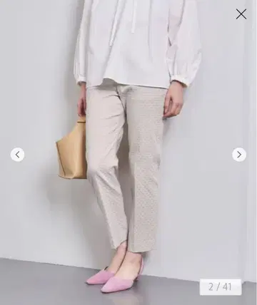 [완판템] 유나이티드 애로우즈 샤이니 도트 자카드 슬림 팬츠