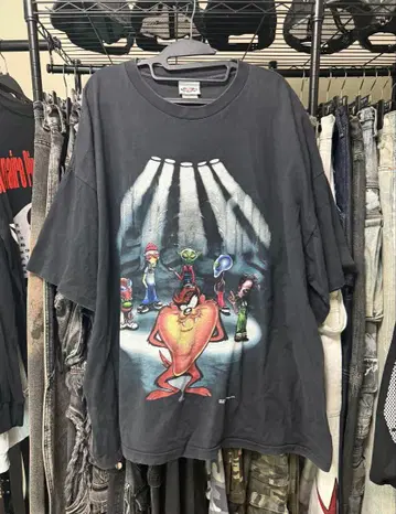 초레어 90년대 TAZ ALIENS 티셔츠 외계인 에이리언 UFO