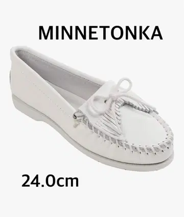 MINNETONKA 화이트 모카신 24.0cm