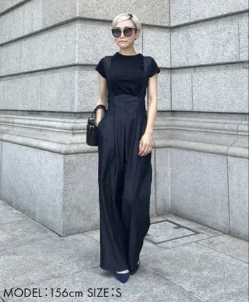 새상품 JENNE 2way 하이웨스트 릴랙스 데님 팬츠 S 사이즈 네이비