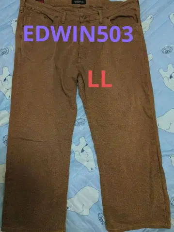 브라운 팬츠 남성용 EDWIN 503 빅 사이즈