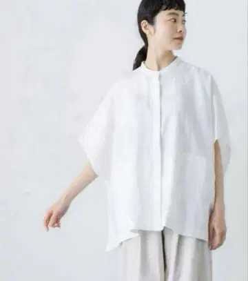 카구레 린넨 스퀘어 케이프 셔츠