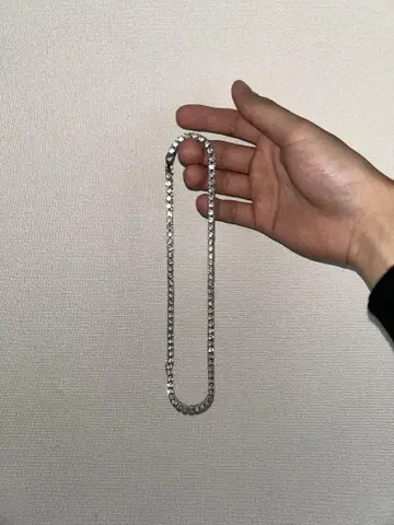 화이트 골드 테니스 목걸이 폭 2.2mm 45cm