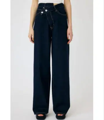 MOUSSY 크로스 허리 와이드 스트레이트 데님 cross wide