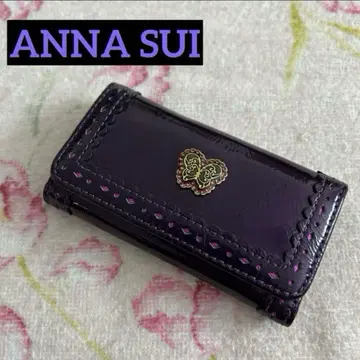 미사용품 ANNA SUI 안나수이 4연 키케이스 퍼플 보라색 에나멜