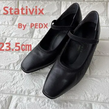 PEDX Stativix 스퀘어토 펌프스 고무 밴딩 웨지솔 23.5