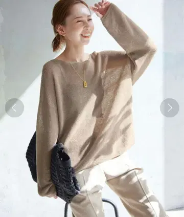 SLOBE IENA 슬로브 이에나 린넨 혼방 보트넥 니트