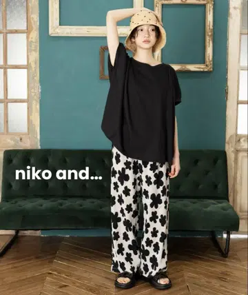niko and - DRY 쿠쉬 이지 팬츠 플라워 M 새상품 택 포함