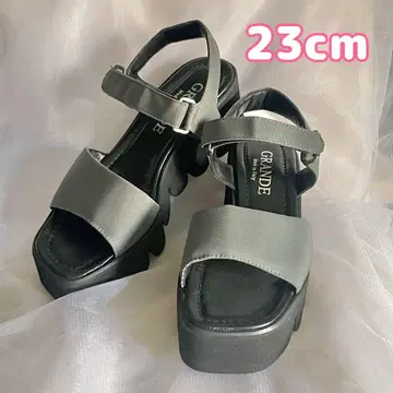[미사용 이탈리아제] GRANDE 쿠션 통굽 샌들 / 통굽 / 23cm