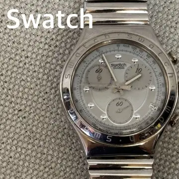 작동품 스와치 Swatch 손목시계 크로노그래프 실버 R