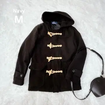 Navy/아우터 더플 코트/후드 부착/심플/방한/2096