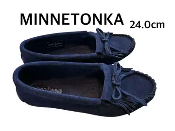 MINNETONKA 스웨이드 모카신 24.0cm 네이비