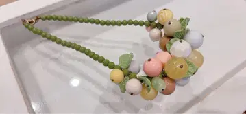 컬러풀 후르츠 모티브 목걸이 앤티크 비즈