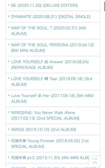 BTS 앨범