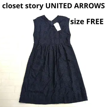 245 1 closet story 네이비 슬리브리스 원피스 FREE