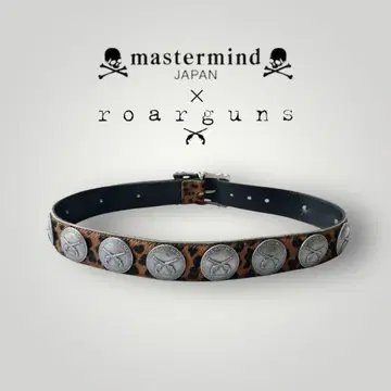 mastermind x roarguns 레오파드 무늬 벨트 메탈 코인