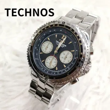 테크노스/TECHNOS 크로노그래프 파일럿 남성용 손목시계 쿼츠