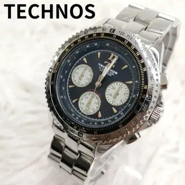 테크노스/TECHNOS 크로노그래프 파일럿 남성용 손목시계 쿼츠